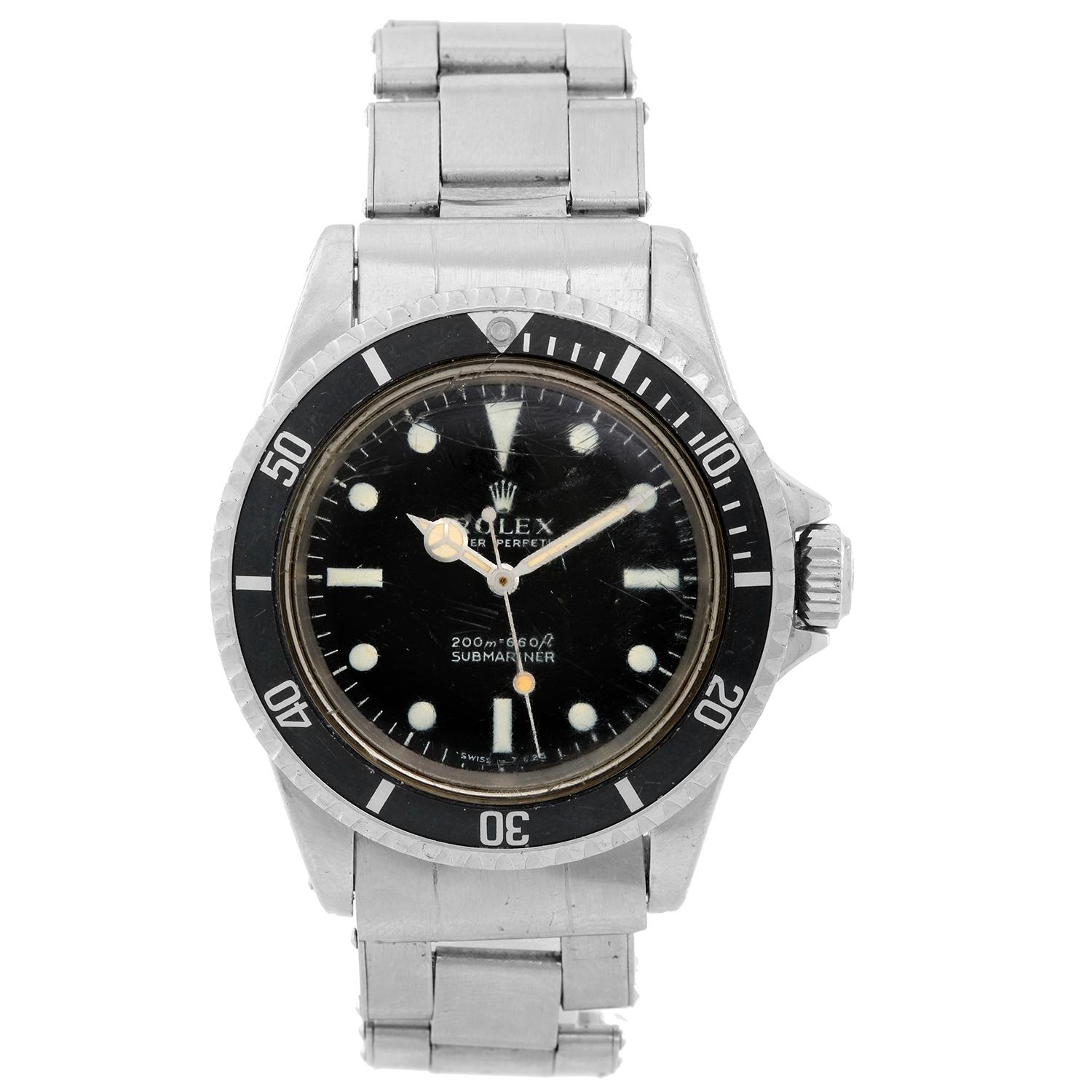 Rolex Stainless Steel Submariner Vintage Automatic Wristwatch Ref 5513