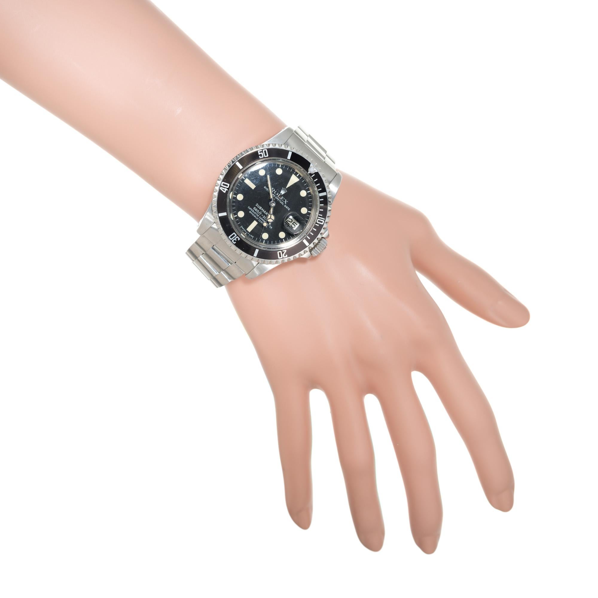 Rolex Stainless Steel Submariner Wristwatch Ref 1680 In Good Condition In Stamford, CT