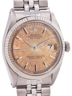 Rolex Stainless Steel Tropical Peach Dial Self-Winding Wristwatch 1601, c1962