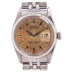 Vintage Rolex Stainless Steel Tropical Peach Dial Self-Winding Wristwatch 1601, c1962