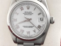 Rolex Stainless Steel White Dial Datejust Automatic Wristwatch Ref 68240