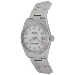 Rolex Stainless Steel White Dial Datejust Oyster Automatic Wristwatch Ref 68240