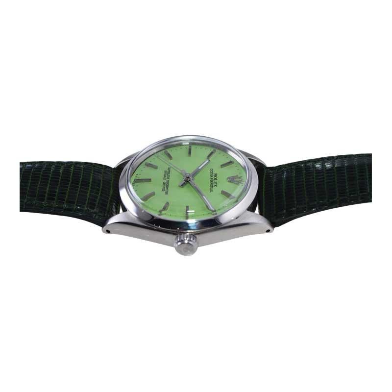 Rolex Stainless Steel with a Custom Finished Mint Green Dial 2