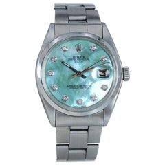 Vintage Rolex Steel Oyster Perpetual Date with Custom Made Mother of Pearl Dial, 1970's