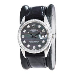 Rolex Stainless Steel with Mother of Pearl Diamond Dial and Bezel, circa 1970s