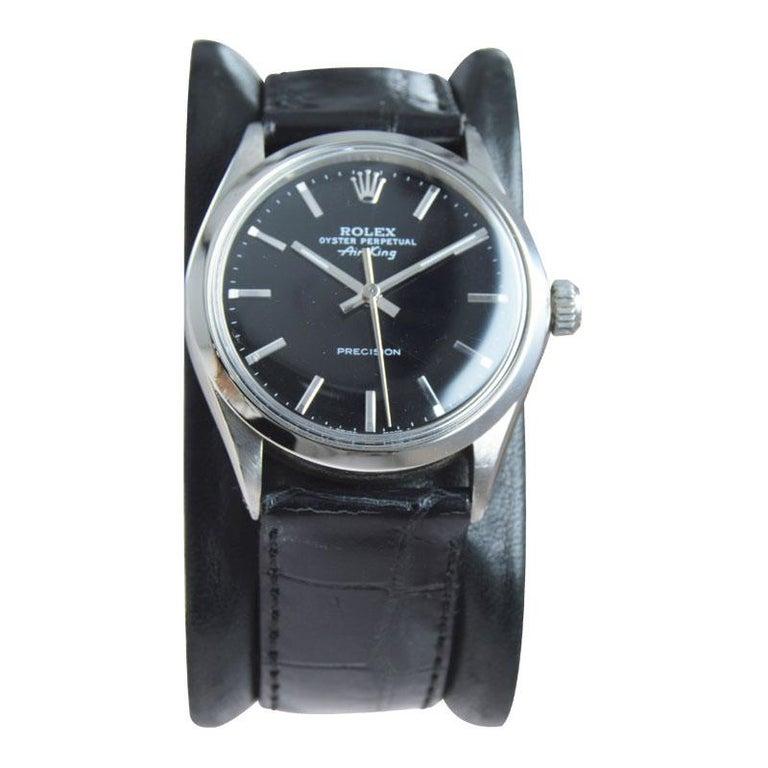 FACTORY / HOUSE: Rolex Watch Company
STYLE / REFERENCE: Oyster Perpetual / Air-King / Ref. 1500
METAL / MATERIAL: Stainless Steel
CIRCA / YEAR: 1986
DIMENSIONS / SIZE: 39mm x 34mm
MOVEMENT / CALIBER: Manual Winding / 26 Jewels / Caliber 1570
DIAL /