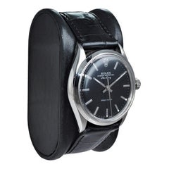 Rolex Stainless Steel Wristwatch with Original Black Dial, circa 1960's