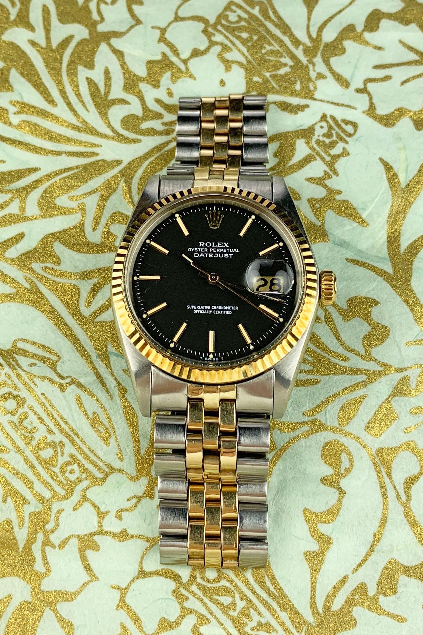 Rolex Stainless Steel Yellow Gold Charcoal Dial Datejust Automatic Wristwatch 3