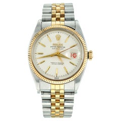 Rolex Stainless Steel Yellow Gold Datejust Wristwatch Ref 6605