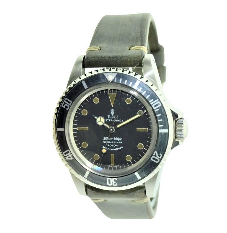 Women's or Men's Rolex Stainless Tudor Oyster Submariner, 1967 with Original Dial