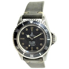 Retro Rolex Stainless Tudor Oyster Submariner, 1967 with Original Dial