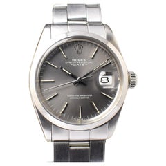 Rolex Steel 34mm Oyster Perpetual Date Grey Dial 1500 Automatic Watch, 1969