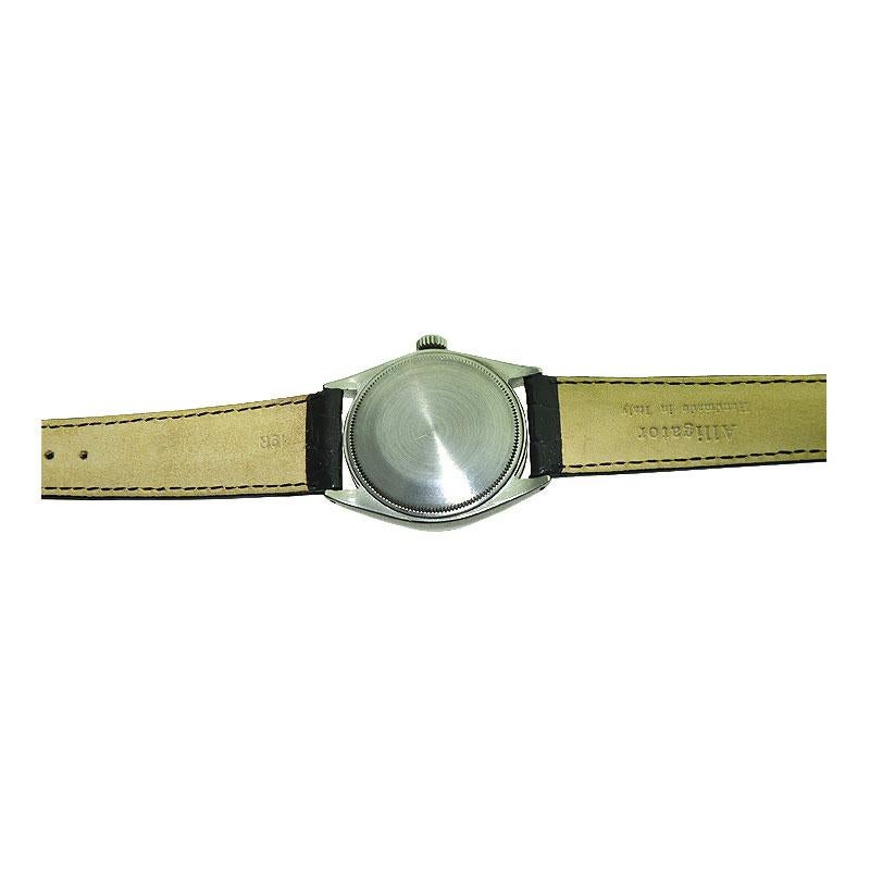 Women's or Men's Rolex Steel Air King with Black Finish and Custom Made Dial, Mid 1960's For Sale