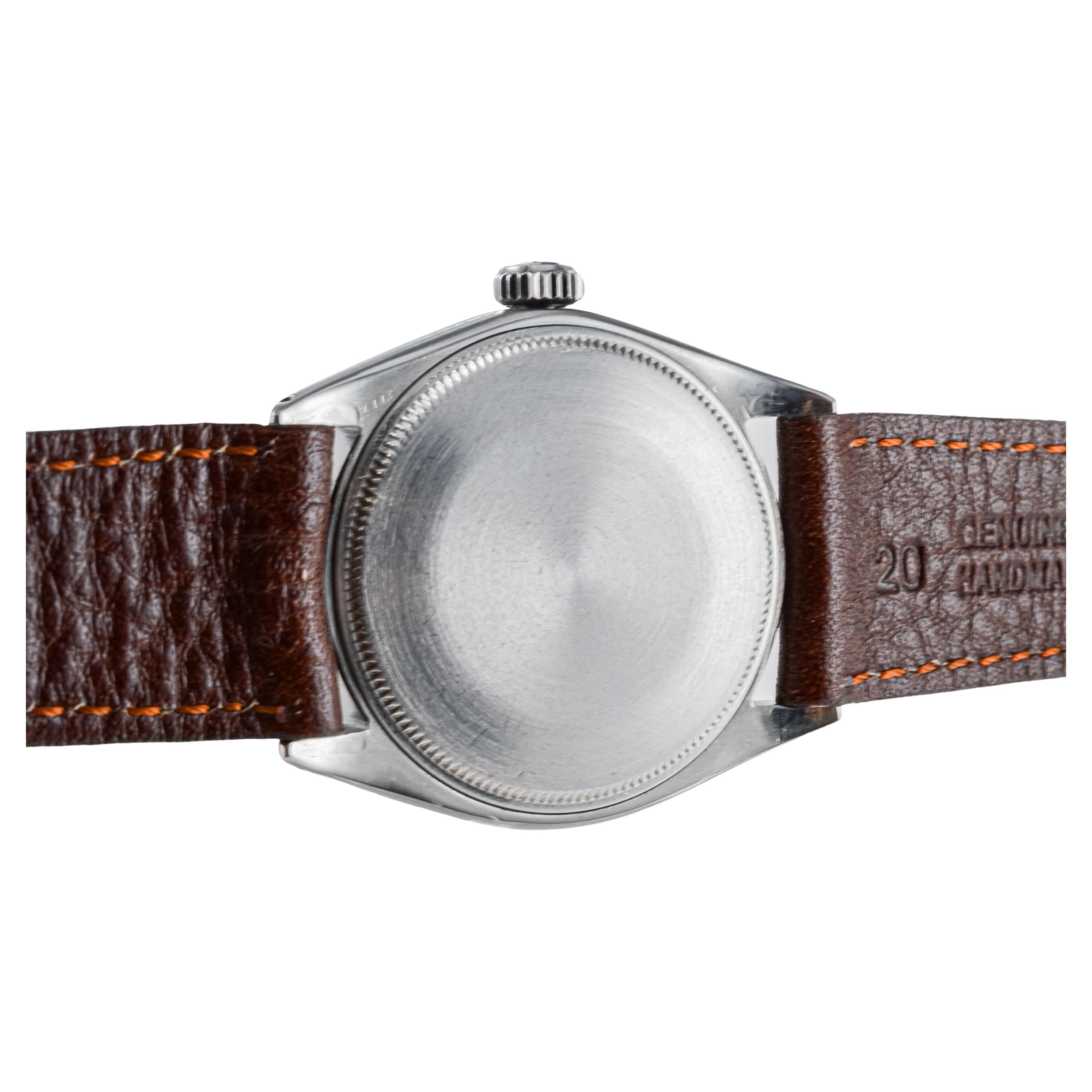 Rolex Air King de acero con acabado negro personalizado y esfera con acabado personalizado ca 1965 en venta 5