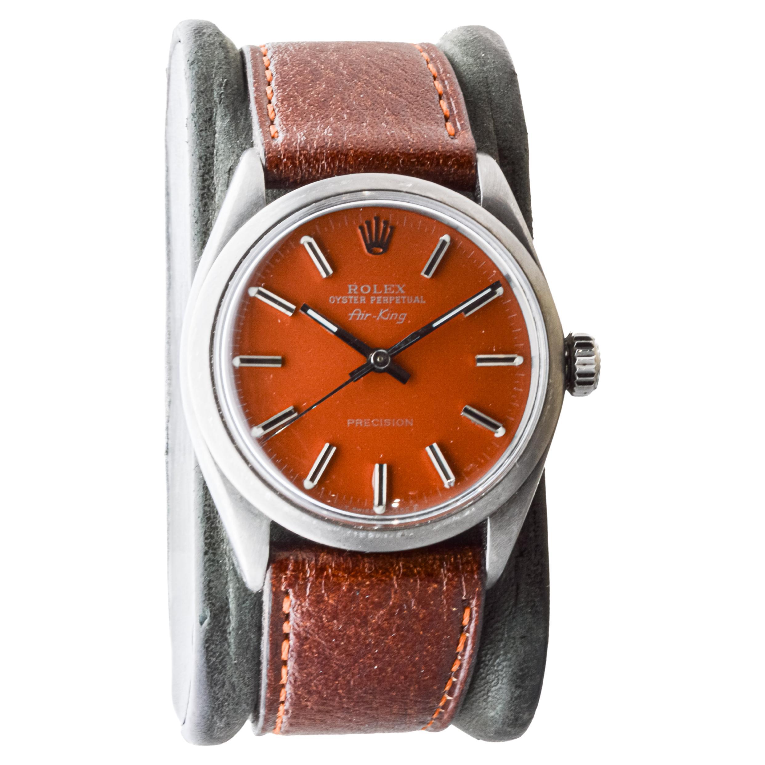 Rolex Air King de acero con acabado negro personalizado y esfera con acabado personalizado ca 1965 Moderno en venta