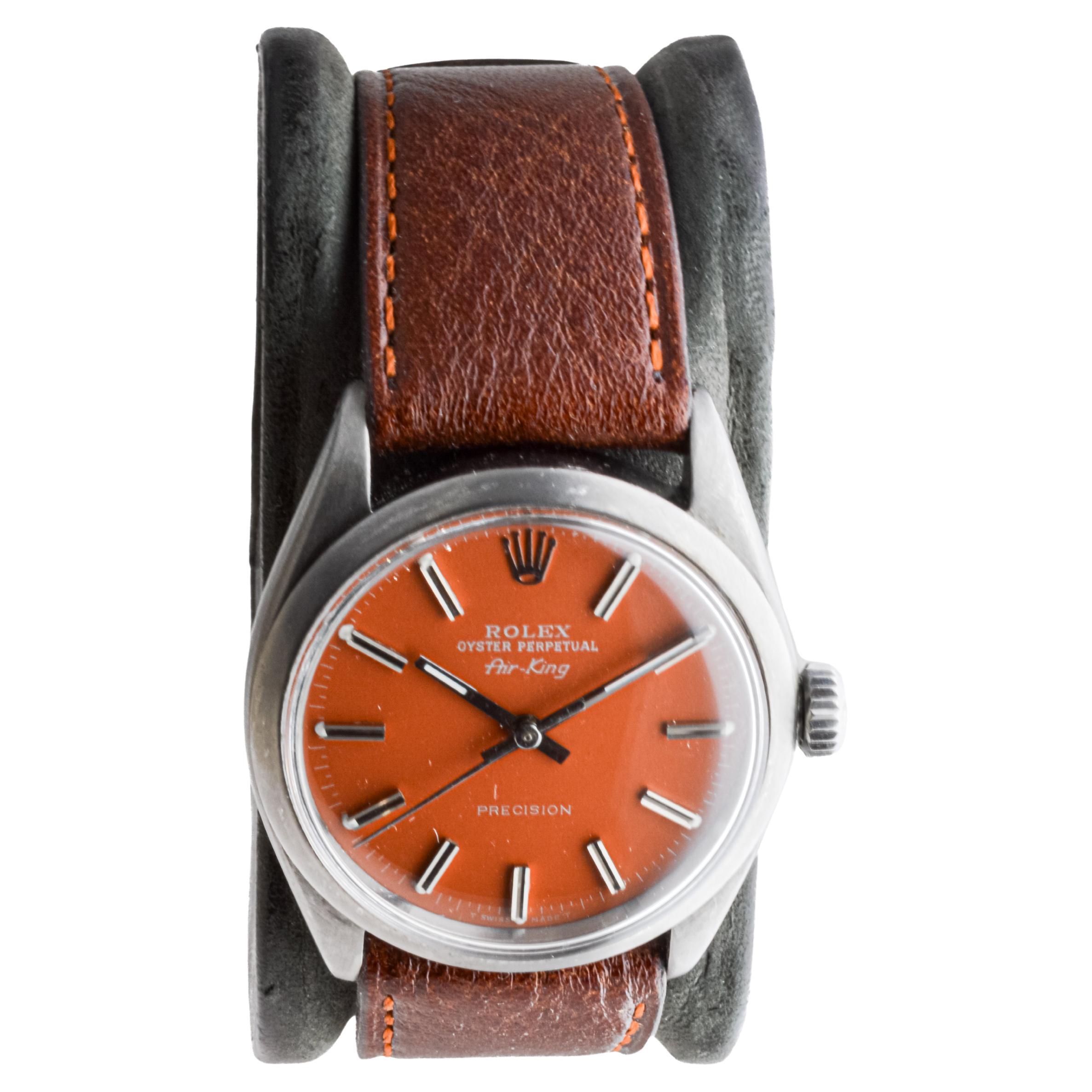 Rolex Air King de acero con acabado negro personalizado y esfera con acabado personalizado ca 1965 en Excelente estado para la venta en Long Beach, CA