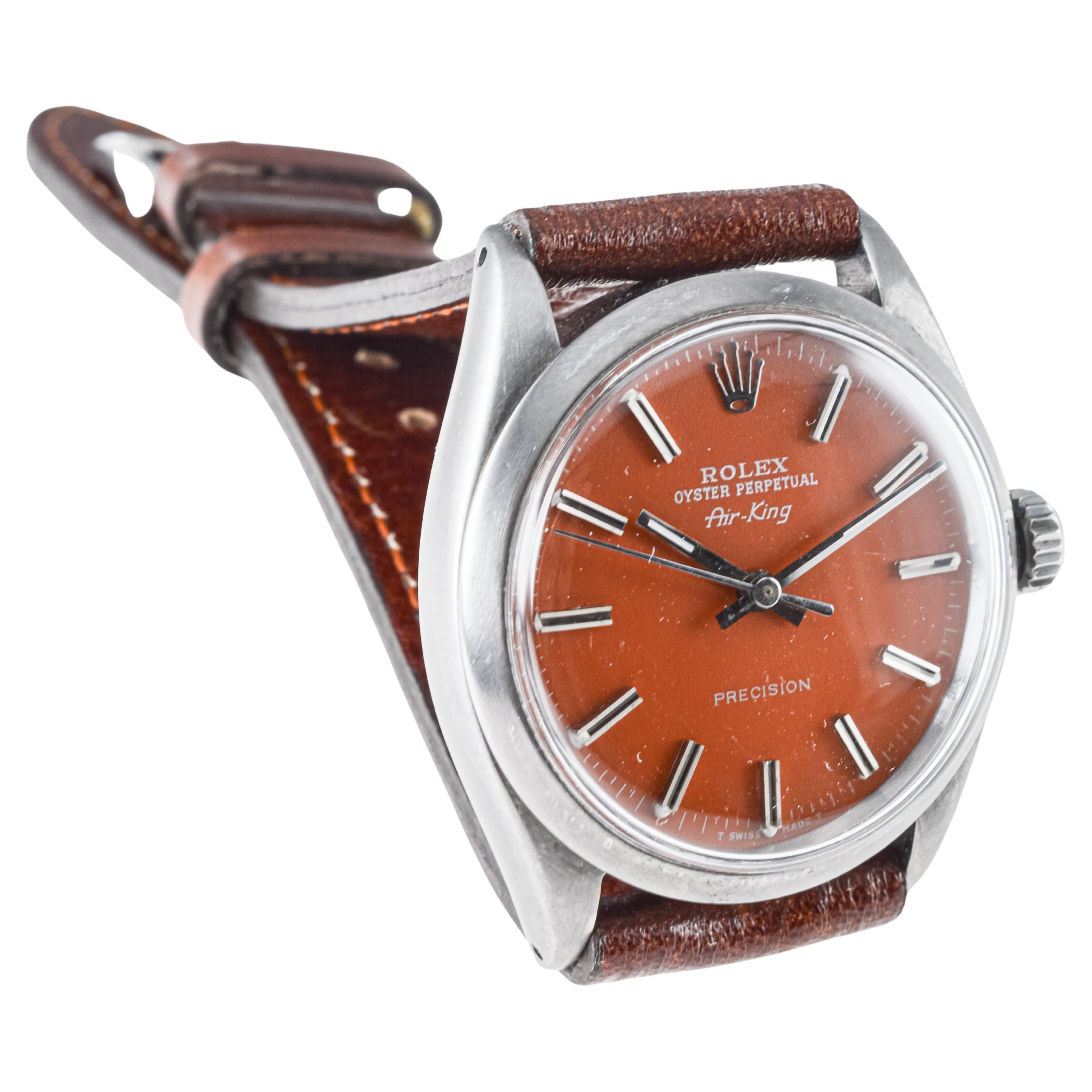 Rolex Air King de acero con acabado negro personalizado y esfera con acabado personalizado ca 1965 en venta 2