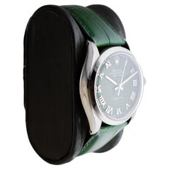 Rolex Steel Air King With Custom Dark Green Dial circa, 1970's