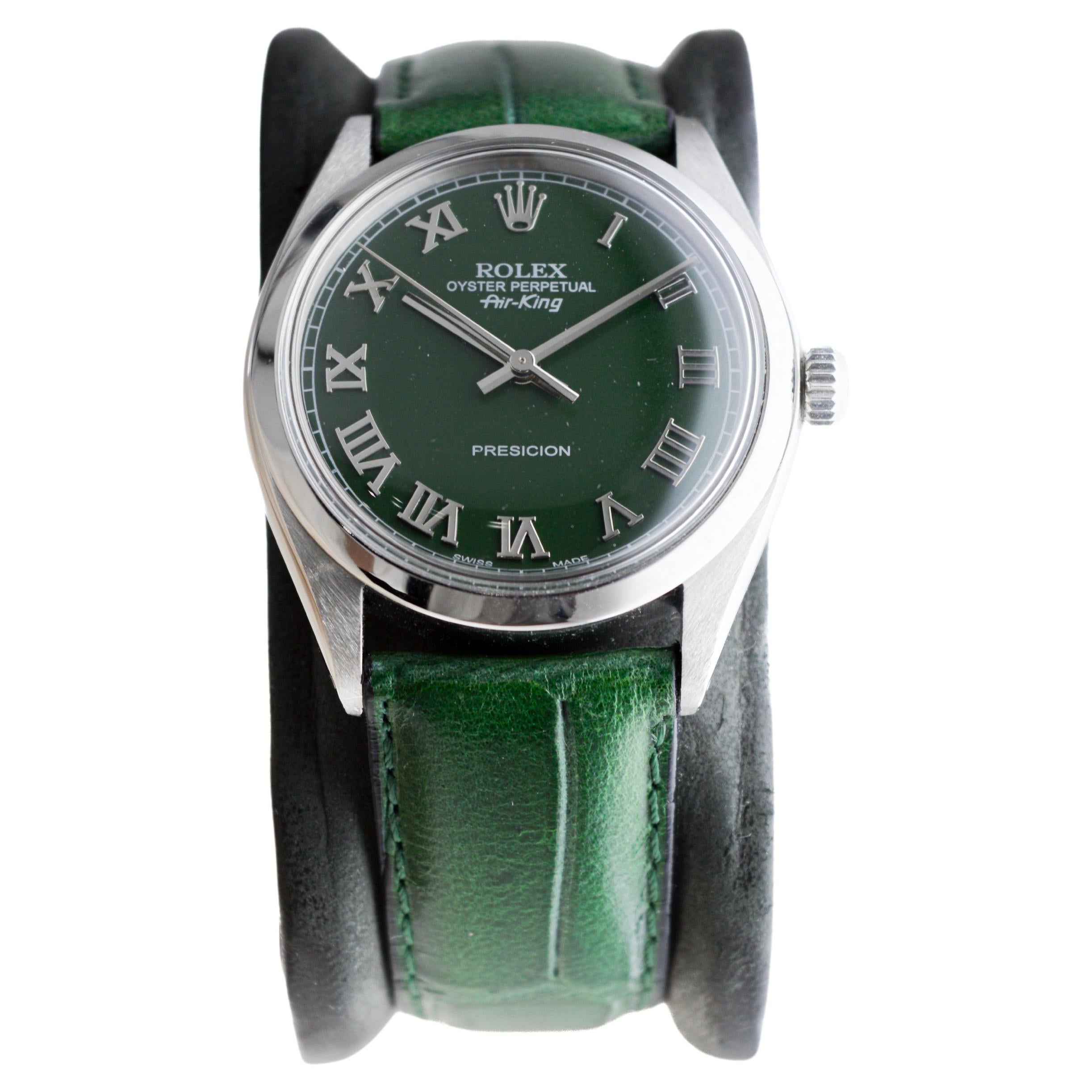 rolex air king green dial