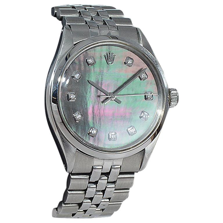 Rolex Stahl Air King mit maßgefertigtem Zifferblatt Rare Jubilee Armband,  Anfang der 1970er Jahre