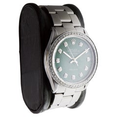 Rolex Steel Air-King with Custom Diamond Dial and Diamond Bezel circa 1980's