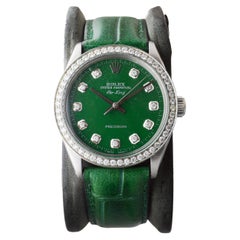 Rolex Steel Air-King with Custom Diamond Dial and Diamond Bezel circa 1980's