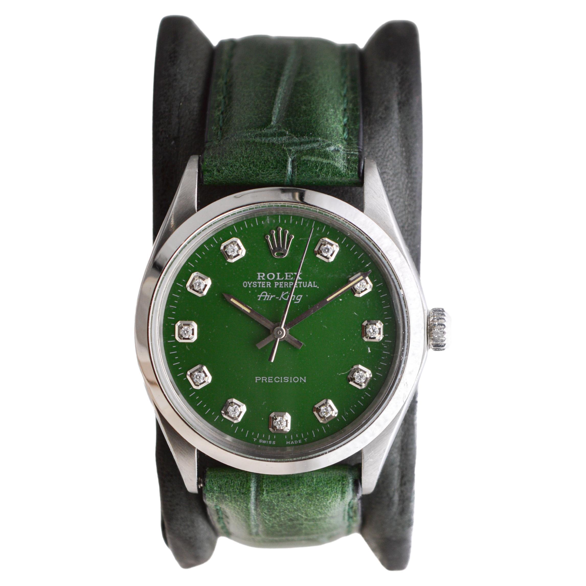 rolex air king green