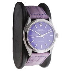 Rolex Stahl Air-King mit CUSTOM MADE lila Zifferblatt circa 1970er Jahre