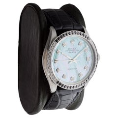 Rolex Steel Air King with Custom MOP Dial And Diamond Bezel circa 1980's