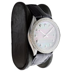 Rolex Stahl Air King mit benutzerdefinierten MOP Zifferblatt und Diamant-Lünette circa 1970's