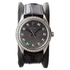 Rolex Stahl Air King mit benutzerdefinierten MOP Zifferblatt und Diamant-Lünette circa 1970's