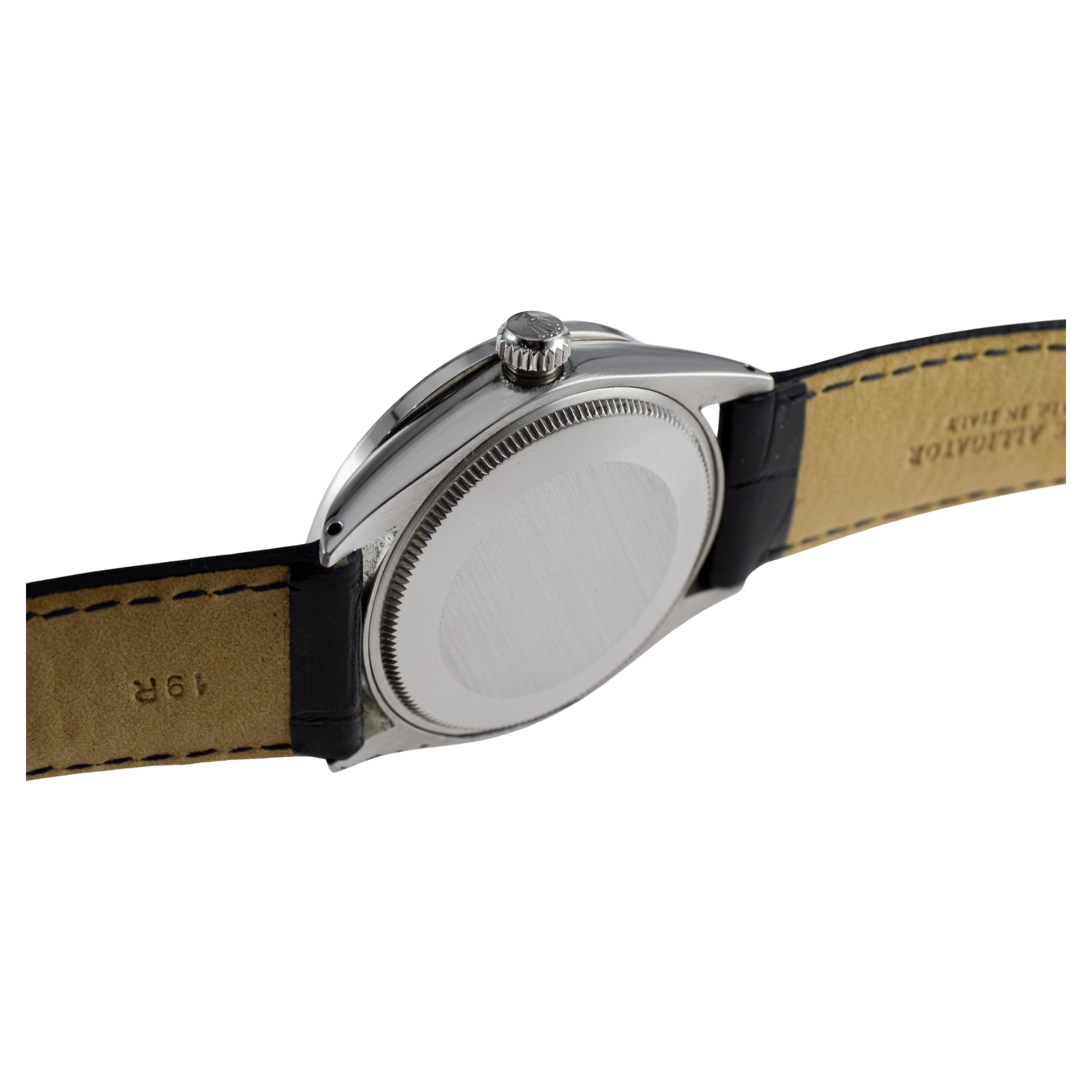 Rolex Air King de acero con esfera personalizada M.O.P de diamantes y bisel de diamantes Años 80 en venta 9