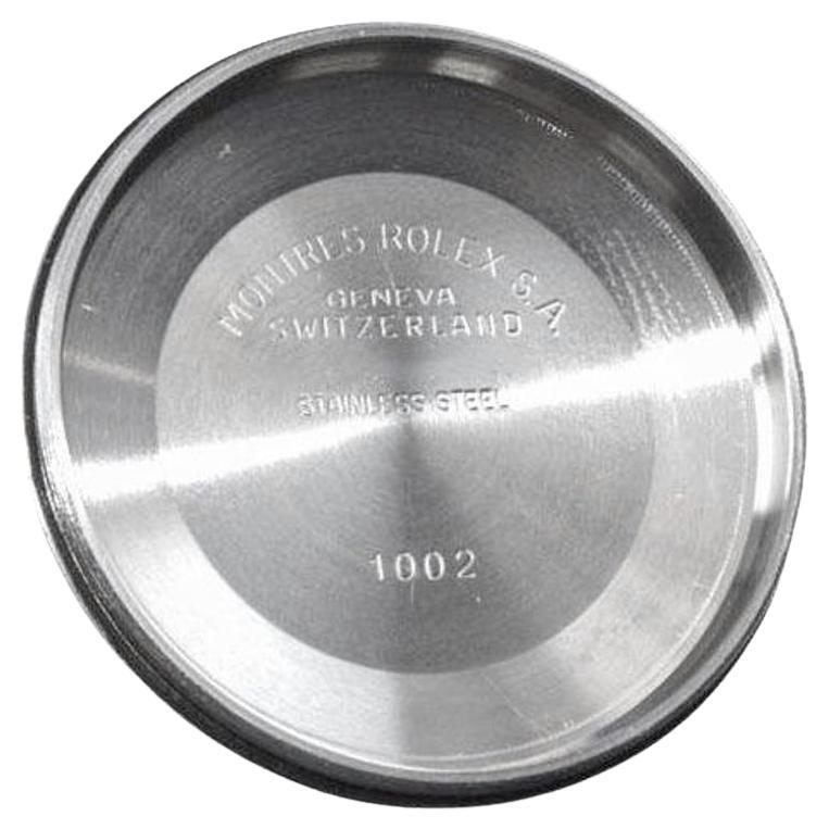 Rolex Air King de acero con esfera personalizada M.O.P de diamantes y bisel de diamantes Años 80 en venta 11