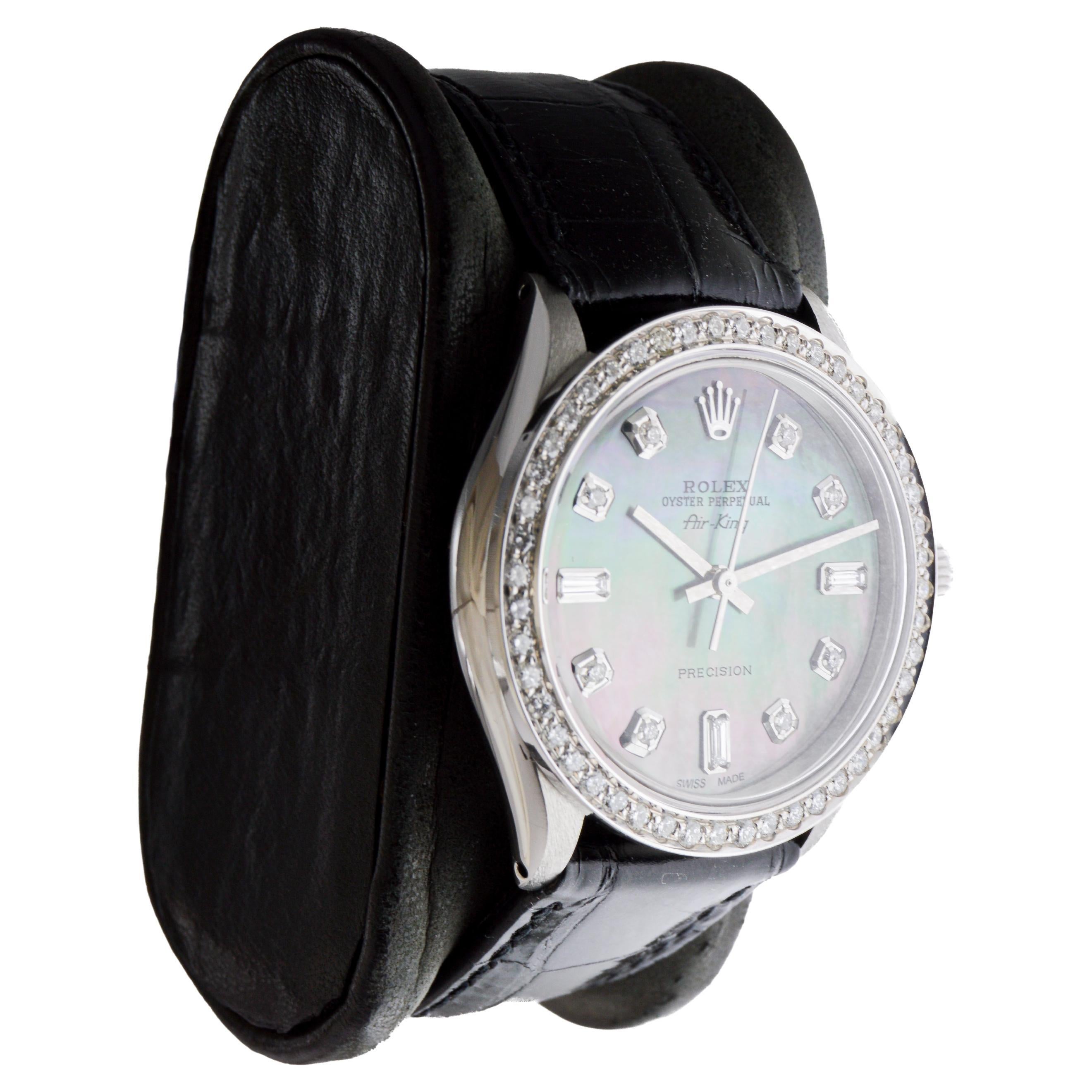 FÁBRICA / CASA: Rolex Watch Company
ESTILO / REFERENCIA: Air King / Referencia 5500-1002
METAL / MATERIAL: Acero inoxidable
CIRCA / AÑO: 1980
DIMENSIONES / TAMAÑO: Longitud 39mm 