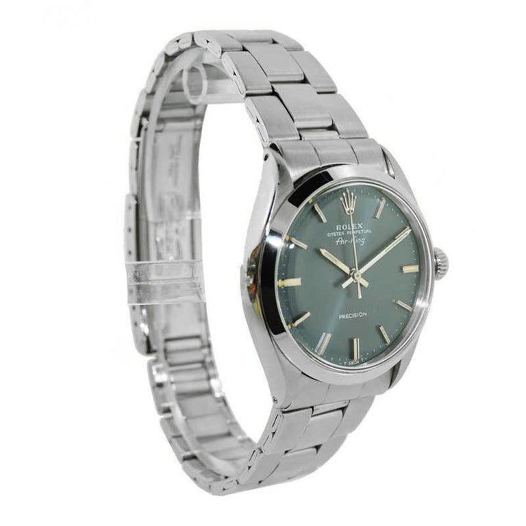 Rolex Stahl Air King mit original Mitternachtsblauem Zifferblatt, Anfang der 1970er Jahre (Moderne) im Angebot