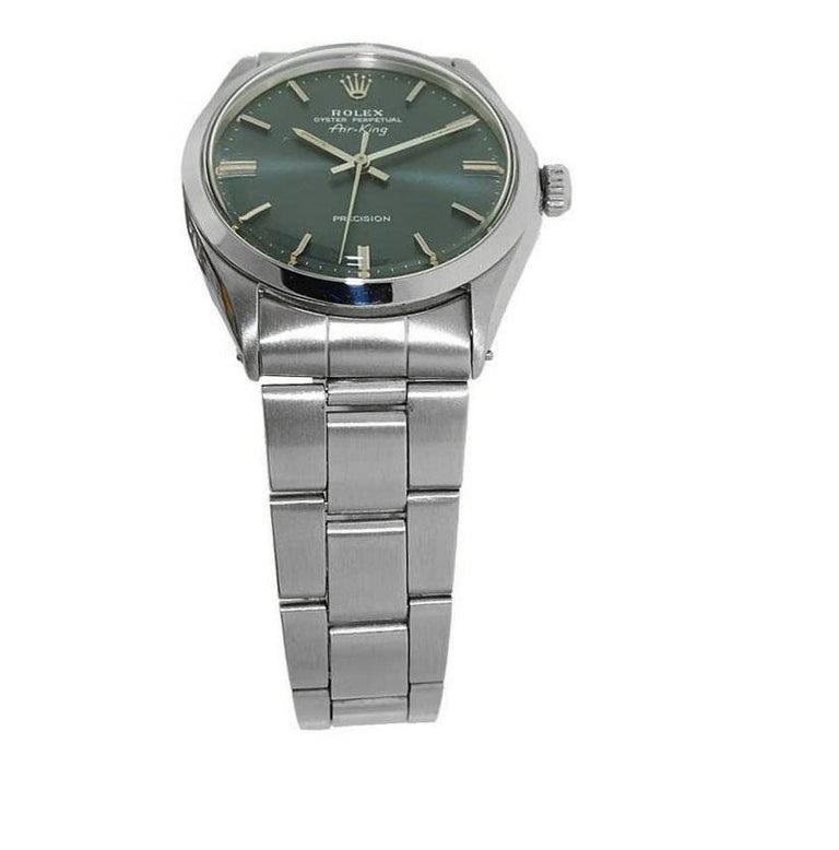 Rolex Stahl Air King mit original Mitternachtsblauem Zifferblatt, Anfang der 1970er Jahre im Angebot 1