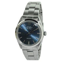 Rolex Steel Air King with Original Midnight Blue Dial circa 1970's