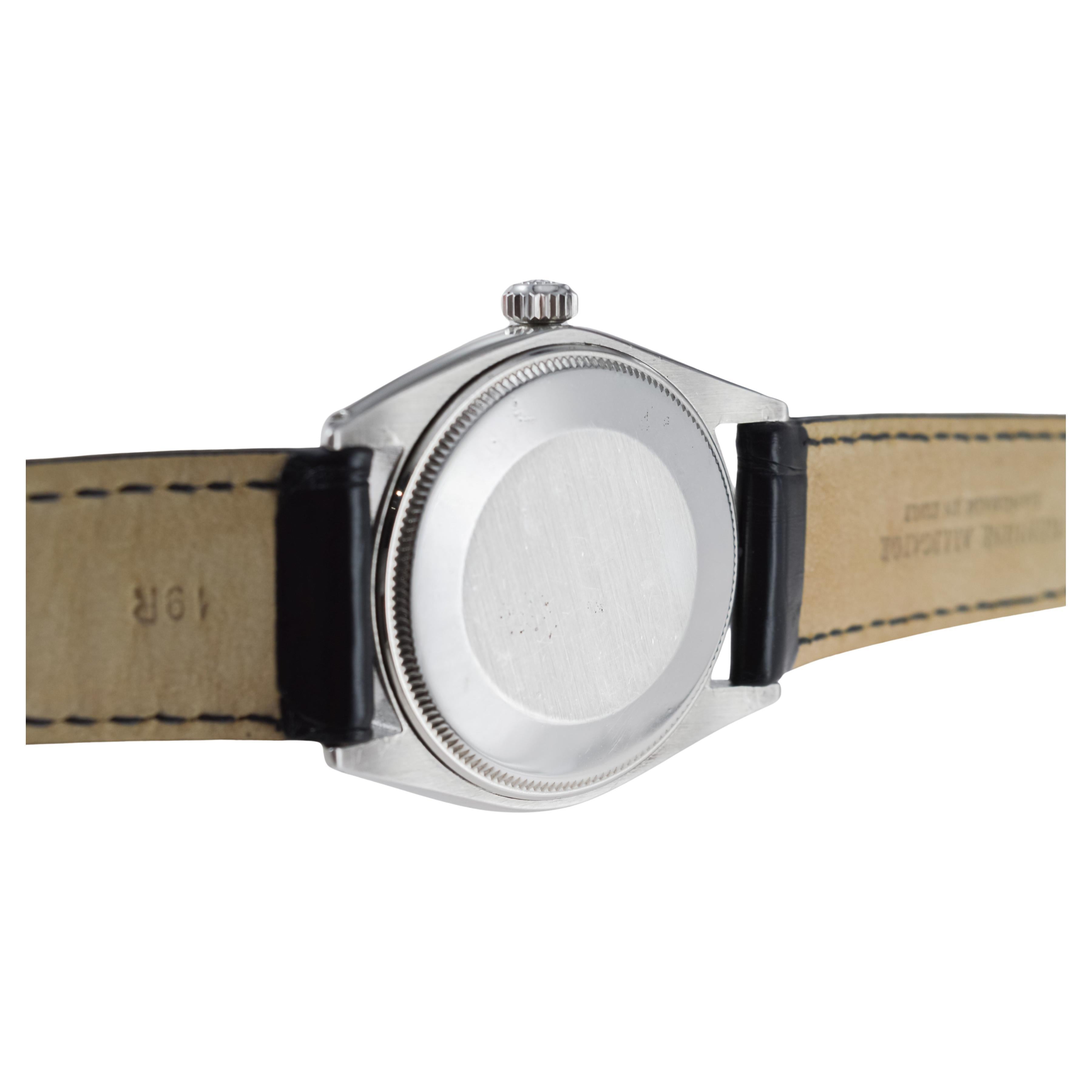 Rolex Air King Rare cadran horizontal avec aiguilles dauphines d'origine 1964 en vente 7