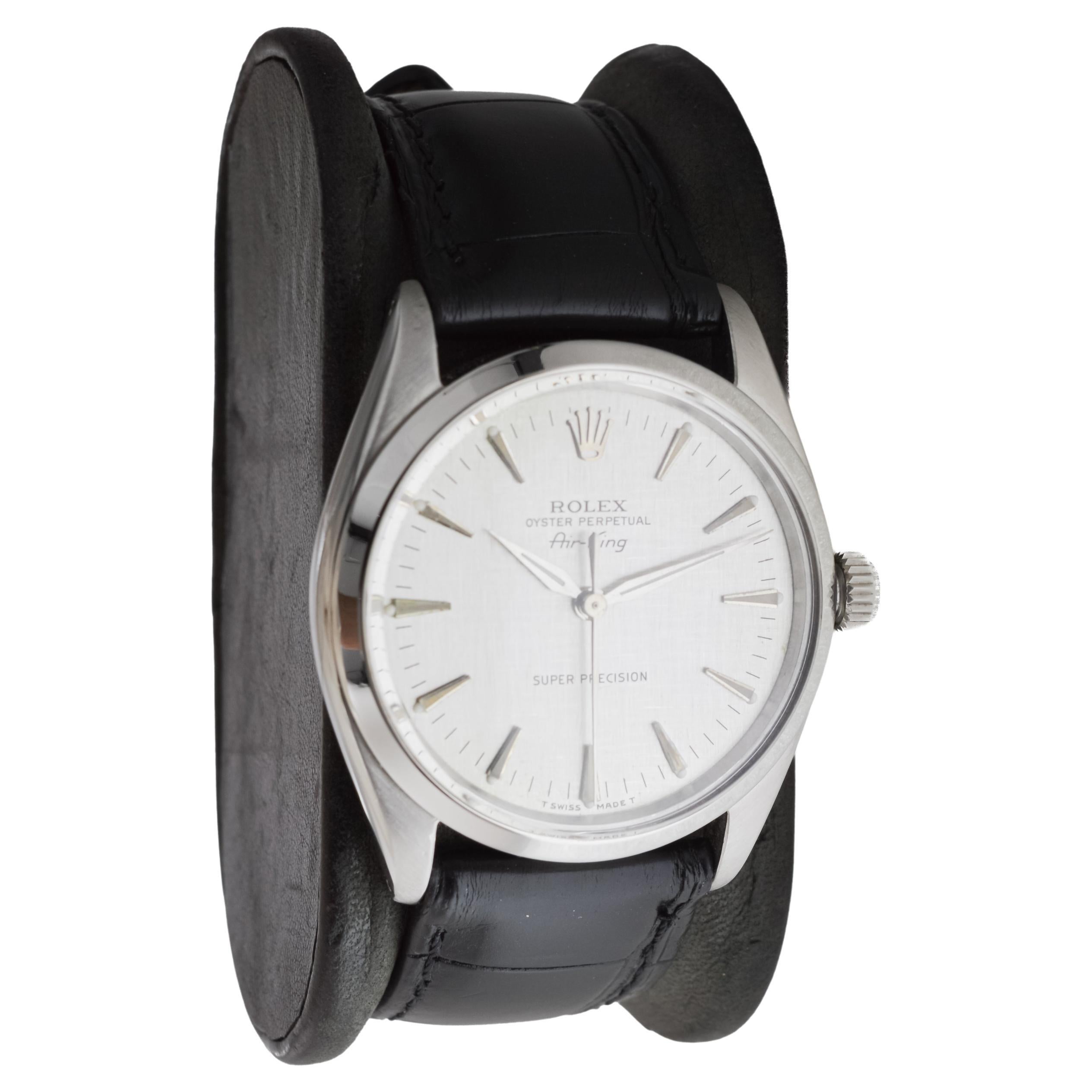 Moderne Rolex Air King Rare cadran horizontal avec aiguilles dauphines d'origine 1964 en vente
