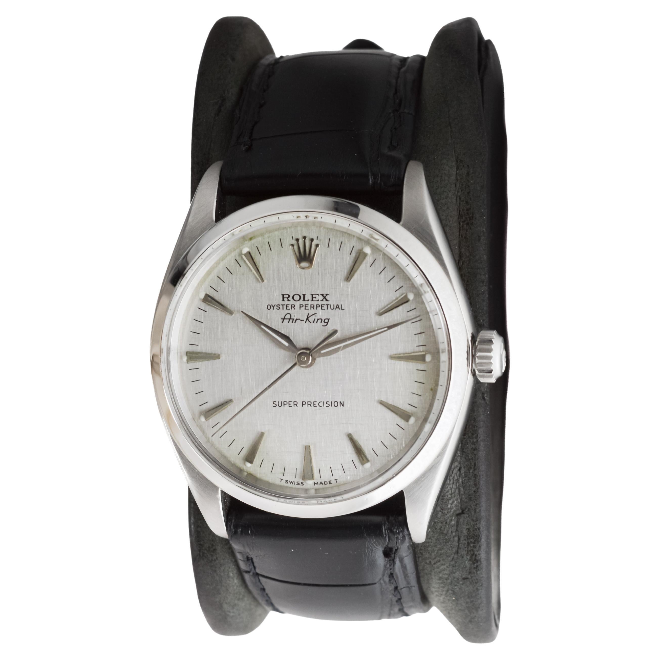 Rolex Air King Rare cadran horizontal avec aiguilles dauphines d'origine 1964 en vente 1