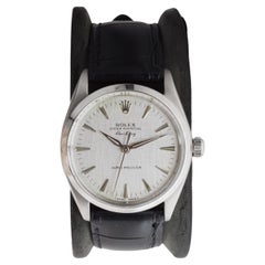 Rolex Stahl Air King Seltenes horizontales genarbtes Zifferblatt Original Dauphine Hands 1964