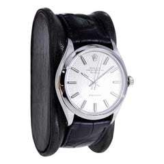 Rolex Steel Air-King with Rare Original Satin Grained Silver Dial 1970's