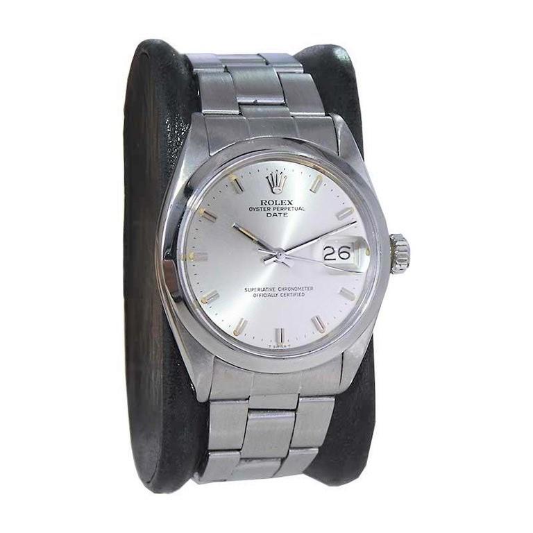 Rolex Steel All Original Oyster Perpetual Date mit Original-Zifferblatt aus den 1970er Jahren im Zustand „Hervorragend“ in Long Beach, CA