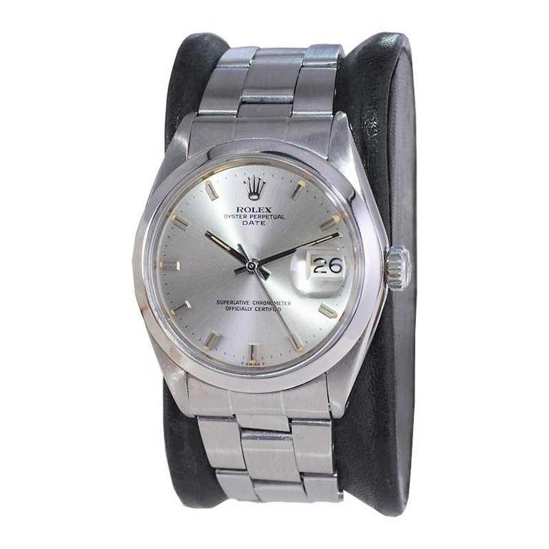 Rolex Steel All Original Oyster Perpetual Date mit Original-Zifferblatt aus den 1970er Jahren für Damen oder Herren