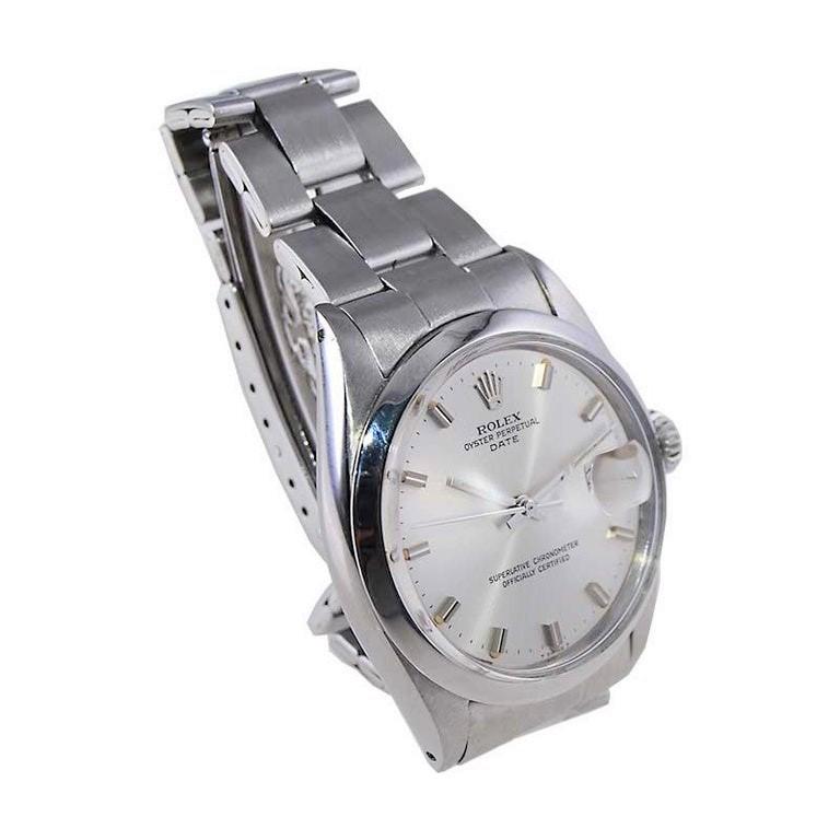 Rolex Steel All Original Oyster Perpetual Date mit Original-Zifferblatt aus den 1970er Jahren 1