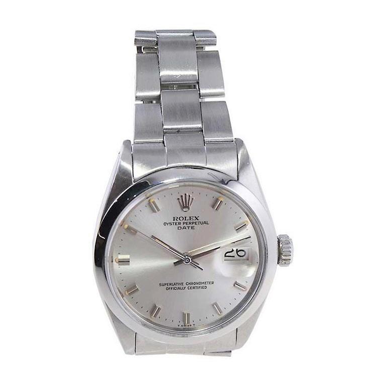 Rolex Steel All Original Oyster Perpetual Date mit Original-Zifferblatt aus den 1970er Jahren 2