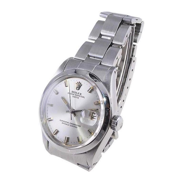 Rolex Steel All Original Oyster Perpetual Date mit Original-Zifferblatt aus den 1970er Jahren 3