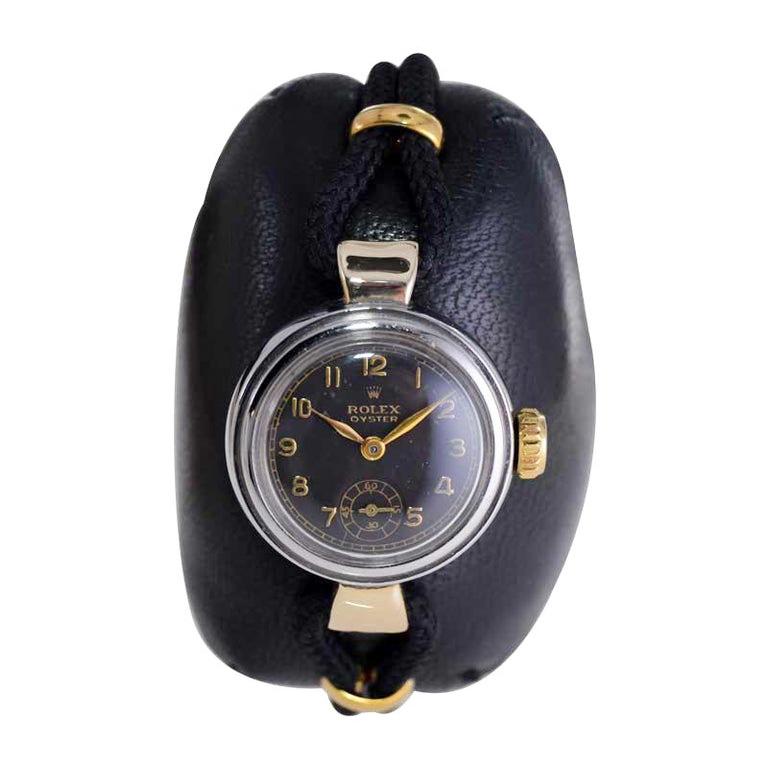 Rolex Steel and 14Kt. Gold Ladies Art Deco Cord Watch from  display picture 3