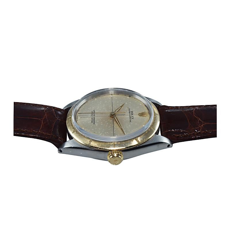 Rolex Steel and 14kt Gold Rare Zephyr Model with Original Dial from 1967 or 1968 5
