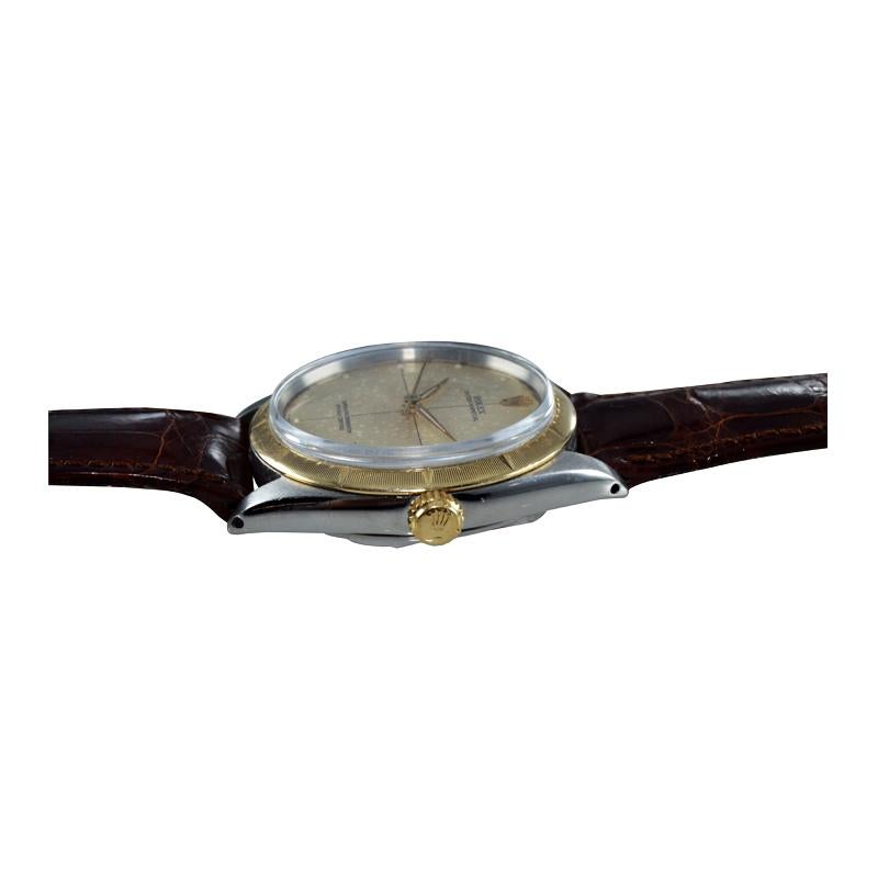 Rolex Steel and 14kt Gold Rare Zephyr Model with Original Dial from 1967 or 1968 7
